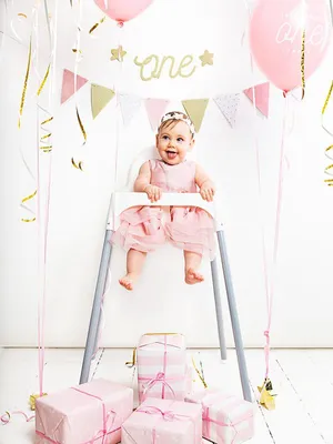 Produktbild von Geburtstagsgirlande - Rosa Wimpel, 1,3 m