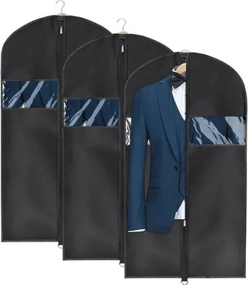 Produktbild von Famanu Kleidersäcke 110 cm - Leichtgewicht, waschbare Kleidungshüllen für Kleider, Anzüge, Jacken (3 Stück)