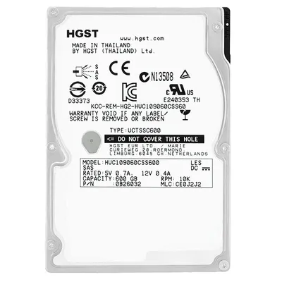 Produktbild von Festplatte HGST HUC109060CSS600 600GB 10 000Rpm Sas II 64Mb Cache 2.5''