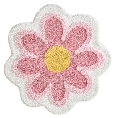 Image de Tapis de sol en forme de fleurs, 60 x 60 cm, antidérapant, motif marguerites