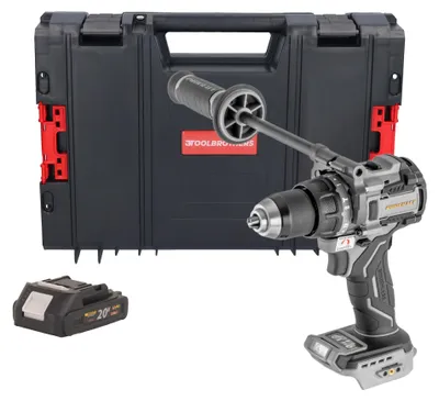Imagen del producto de Taladro atornillador de percusión a batería ProCraft Industrial CD20C-BB de 20 V, 120 Nm, sin escobillas + 1 batería de 2,0 Ah + maletín RHINO - sin cargador