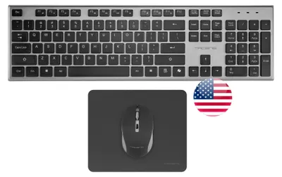Produktbild von Tacens 6ZENITHUS, Kabellos, RF Wireless, Membran Key Switch, QWERTY, Grau, Maus enthalten