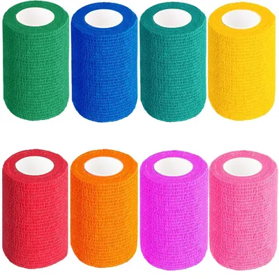 Immagine prodotto di Rotolo di garza autoadesivo, 8 pezzi | 7,5 cm x 4,5 m | Elastico e traspirante