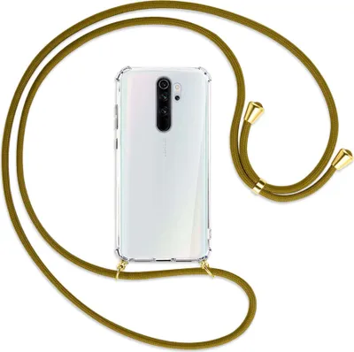 Produktbild von Handykette Backcover-Schutzhülle mit Band (Metall goldfarben) für Xiaomi Redmi Note 8 Pro - khaki