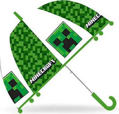 A Minecraft-themed umbrella.