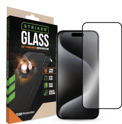 Obrázok produktu pre Striker D3O Tempered Glass Edge To Edge Screen Protector Apple iPhone 15 Pro