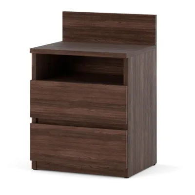 Zdjęcie produktu dla STIV Möbel | Szafka nocna Biały Mat 40x59 cm | 2 szuflady i 1 otwarta półka | Nowoczesna szafka do sypialni