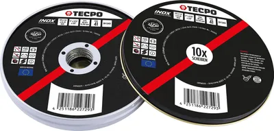 Produktbild von TECPO Trennscheibe Ø 125 mm Winkelschleifer Flexscheiben für Stahl, Metall und Edelstahl (INOX) 1.0 mm 22.23 mm Metalltrennscheibe Schleifscheiben Zubehör 10 Stück