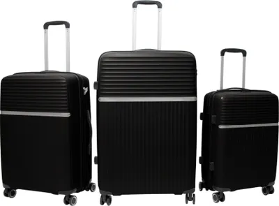 Produktbild von Aga Travel Kofferset 3-teilig MR4679 – Leichte & robuste Polypropylen-Hartschale, TSA-Schloss, 360° Rollen, Handgepäck 33/63/93L, Schwarz