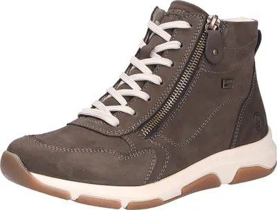 A single brown boot is shown against a white background.