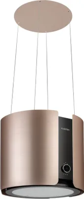 Obrázek produktu pro Klarstein Skyfall Smart - volně zavěšená digestoř, recirkulace/odtah vzduchu, ovládání pomocí aplikace a gest, 45 x 42 cm (ØxŠ), 402 m³/h, 200 W, 3 úrovně, LED osvětlení, zlatá barva