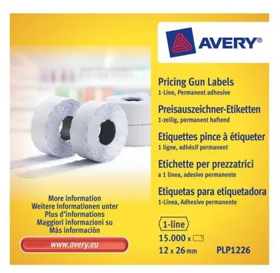 Image de Avery PLP1226 étiquette auto-collante Etiquette prix Permanent Blanc 15000 pièce(s)