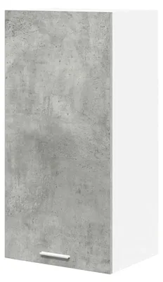Produktbild von Oberschrank für Küche, Hängeschrank, Wandschrank, Küche, Betongrau und Weiß, 40 x 31 x 80 cm
