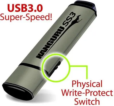 Image de Clé USB Kanguru 32 Go SS3 USB3.0 USB Type-A 3.2 Gen 1 (3.1 Gen 1) Aluminium (KF3WP-32G)