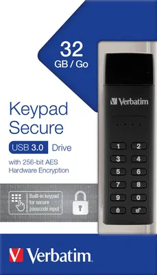 Productafbeelding van Verbatim VER49427 USB-stick 3.0 met beveiligingssleutelpad - 32 GB, zwart