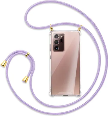 Produktbild von Handykette Backcover-Schutzhülle mit Band (Metall goldfarben) für Samsung Galaxy Note 20 Ultra - violett