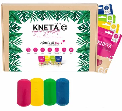 Image de Kit de pâte à modeler Kneta - Pâte à modeler créative, 4 couleurs, vegan, 100 g