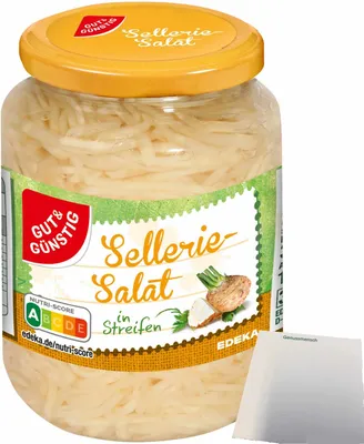 Produktbild von Gut & Günstig Selleriesalat in Streifen (330g Glas) + usy Block