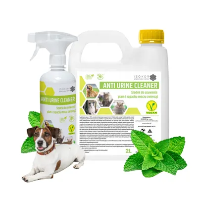 Zdjęcie produktu dla ISOKOR | Anti Urine Cleaner | 2 L + 500 ml | Naturalny wegański środek do usuwania psiego moczu | neutralizator zapachów i środek do usuwania plam