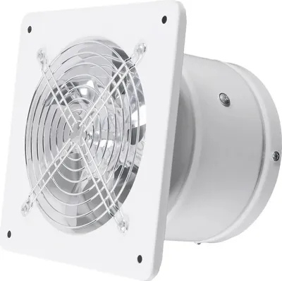 Produktbild von Badlüfter, Wandventilator Ø150 mm, leise Abluft für Küche/Bad/WC, weiß