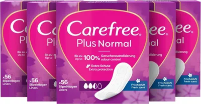Immagine prodotto di Assorbenti igienici "Slipeinlage Plus Normal" con profumo fresco, confezione da 5 pezzi contenente 56 assorbenti