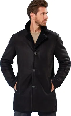 Produktbild von Jilani Collection - Herren Lammfellmantel Lederjacke Lammfell schwarz : 60