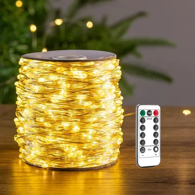 LED-Lichterkette 200 m, 2000 LEDs, warmweiß, mit Fernbedienung