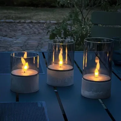 Produktbild von Brilliant LED Tischleuchten Kerzen Bougie grau rauchglas 3 Stück