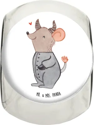 Produktbild von Mr. & Mrs. Panda Teedose Stier Astrologie L 870ml - Weiß - Geschenk, Vorratsglas, Bonboniere, Sternzeichen, Dekoglas, Kaffeedose, Geburtstagsgeschenk, Tierkreiszeichen