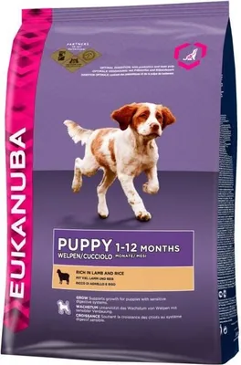 Produktbild von Eukanuba Puppy, Welpe, jede Rasse, Mittelgroß (11-25 kg), Klein (5-10 kg), Lamm, Reis, 12 kg
