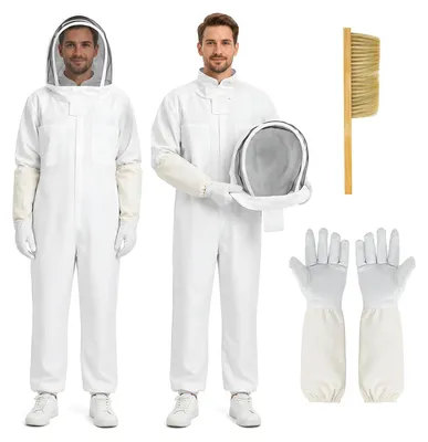 Imkeranzug XXL mit Handschuhen und Schleier, Nylon, Bienenschutz