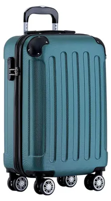 Produktbild von Zwillingsrollen Hardcase Reisekoffer Koffer Trolleys Hartschale in XL-L-M in 14 Farben (Dunkelgrün, Handgepäck (55cm))