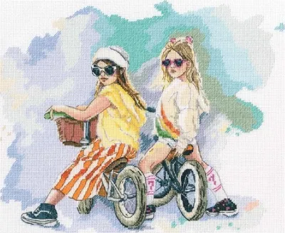 Obrázek produktu pro RTO Sada pro vyšívání křížkovým stehem „Kinderbande“, vzor s čísly, 27,5 × 23,5 cm
