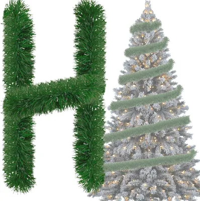 Imagen del producto de Guirnalda navideña con forma de árbol, juego de 4 unidades de 3 metros, color verde, ideal para Navidad