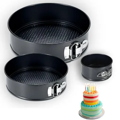 3er Set Springformen 10/18/23 cm antihaftbeschichtet auslaufsicher