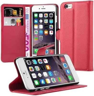 Image de Cadorabo Housse pour Apple iPhone 6 / 6S Housse de protection en rouge Etui pour téléphone portable Case Cover Fermeture magnétique