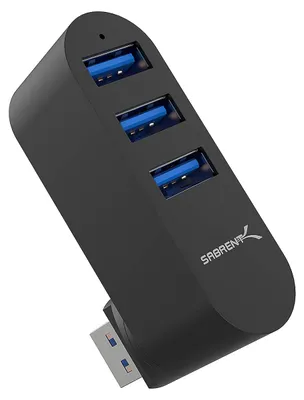 Zdjęcie produktu dla Sabrent HB-R3MB, USB 2.0, USB 3.2 Gen 1 (3.1 Gen 1) Type-A, 5000 Mbit/s, Czarny