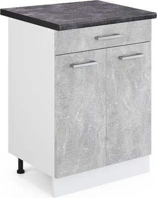 Produktbild von Küchenunterschrank Vicco R-Line Beton 60 cm mit Schublade, AP Anthrazit, Model 45827
