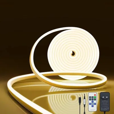 Immagine prodotto di Strisce LED neon flessibili impermeabili da 2 metri per interni ed esterni - Dimmerabili con telecomando e adattatore da 12 V
