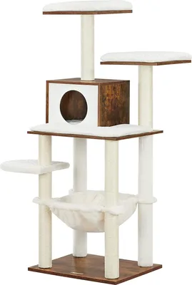 Produktbild von Feandrea Kratzbaum, 138 cm, Katzenhaus mit 5 Kratzsäulen, Katzenhöhle