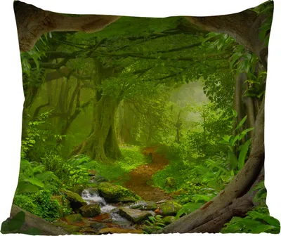 Produktbild von MuchoWow® Outdoor Kissen - Dschungel - Grün - Natur - Tropisch - Pflanzen - 45x45 cm - Wetterfest - Lounge Kissen - Fotokissen - Dekoratives Kissen