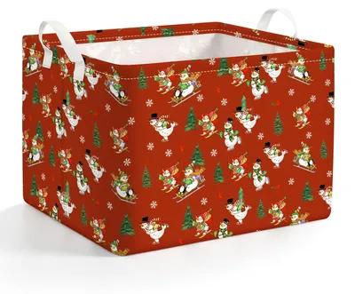 Aufbewahrungsbox rot Schneemann 36 l, 40x30x30 cm