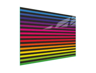 Image de Planche à découper Plaque de cuisson multi-verre 30x22 cm Multicolore rayures