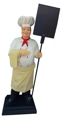 Image de Koch Figur Statue Skulptur Werbefigur Menütafel Werbeaufsteller Speisekarte