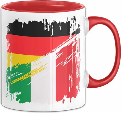 Produktbild von Italien Deutschland Flagge Halb Deutscher Halb Italiener Fußball Germany 2024 Europa Italy (Rot)