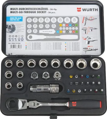 Produktbild von Würth Durchsteckschlüssel Set und Multiprofil Sortiment 36 Teile