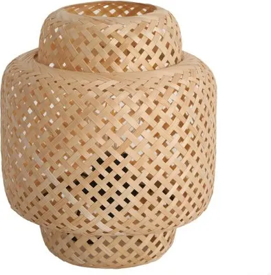 Obrázek produktu pro Malé závěsné svítidlo BOHO BONN MINI 22cm tkané BAMBOO přírodní 1xE27 ratanový jídelní stůl lampa do jídelny závěsné světlo barva: přírodní (Ø22cm)