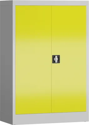 Produktbild von Aktenschrank Metallschrank abschließbar 1200 x 800 x 380 mm lichtgrau/zinkgelb X-530296