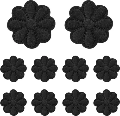 Imagen del producto de Parches termosellables, con flores bordadas, de 4 cm, paquete de 10 unidades, para ropa