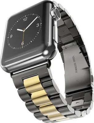 Produktbild von Strap-It Apple Watch Ultra Stahlarmband (Schwarz/gold)